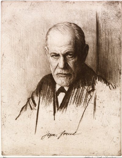 Retrato de Sigmund Freud (1856-1939). Oeuvre de Ferdinand Schmutzer (1870-1928), grabado de Ferdinand Schmutzer