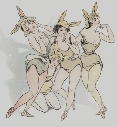 Conejos (litografía en color) de Ferdinand Sigismund Bac