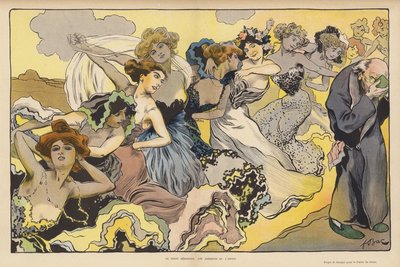 La virtud desdeña los dones del amor (litografía en color) de Ferdinand Sigismund Bac