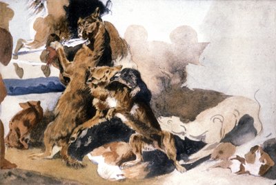Lobos de Ferdinand Victor Eugene (after) Delacroix