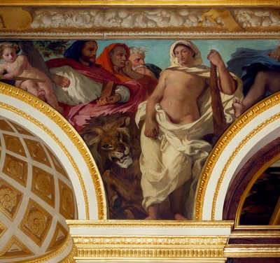 Alegoría de la Justicia. Detalle del fresco de Eugene Delacroix (1798-1863) decorando el Salón del Rey. Asamblea Nacional (Palais Bourbon) 1843 París de Ferdinand Victor Eugene Delacroix