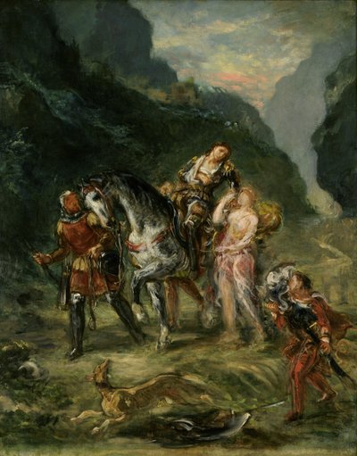 Angélica y el herido Medoro, ca. 1860 de Ferdinand Victor Eugene Delacroix