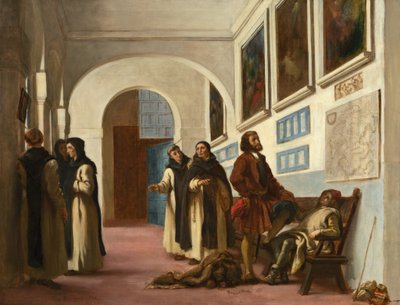Cristóbal Colón y su hijo en La Rábida de Ferdinand Victor Eugene Delacroix