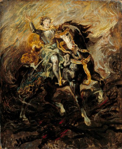Clorinde interviniendo para salvar a Olinde y Sophronia de Ferdinand Victor Eugene Delacroix