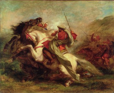 Colisión de jinetes moros, 1843-44 de Ferdinand Victor Eugene Delacroix