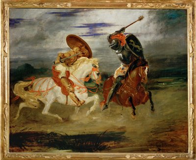 Combat de chevaliers dans la campagne - Una lucha entre caballeros ... de Ferdinand Victor Eugene Delacroix