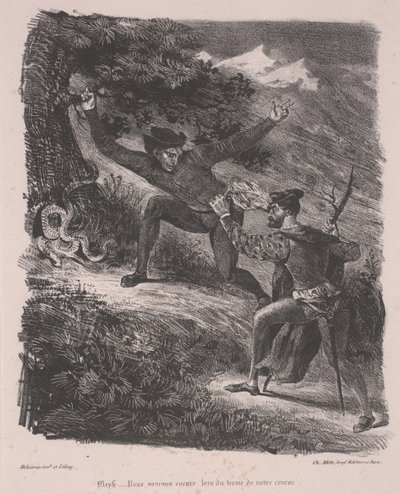 Fausto y Mefistófeles en las montañas Harz de Ferdinand Victor Eugene Delacroix
