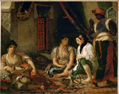 Mujeres de Argel en su piso - ... de Ferdinand Victor Eugene Delacroix