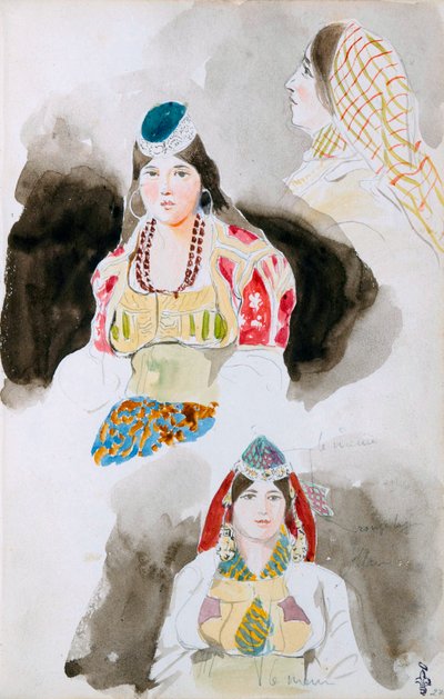 Del cuaderno de bocetos marroquí, 1832 de Ferdinand Victor Eugene Delacroix