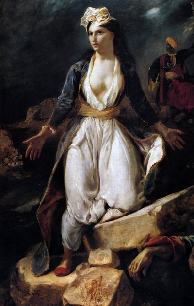 Grecia sobre las Ruinas de Missolonghi, 1826 de Ferdinand Victor Eugene Delacroix