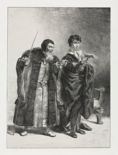 Hamlet: Polonio y Hamlet, 1834 de Ferdinand Victor Eugene Delacroix