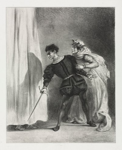 Hamlet: El asesinato de Polonio, 1834 de Ferdinand Victor Eugene Delacroix