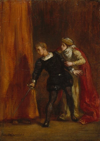 Hamlet y su madre, 1849 de Ferdinand Victor Eugene Delacroix