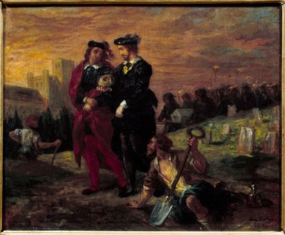 Hamlet y Horacio en el cementerio. Acto V de la obra 