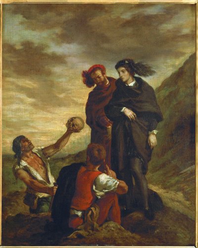 Hamlet y Horacio en el cementerio ... de Ferdinand Victor Eugene Delacroix