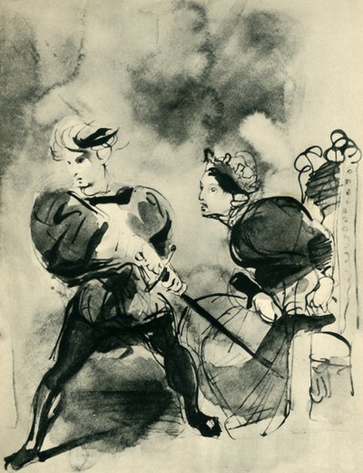 Hamlet y Polonio, c1830s, 1943 de Ferdinand Victor Eugene Delacroix