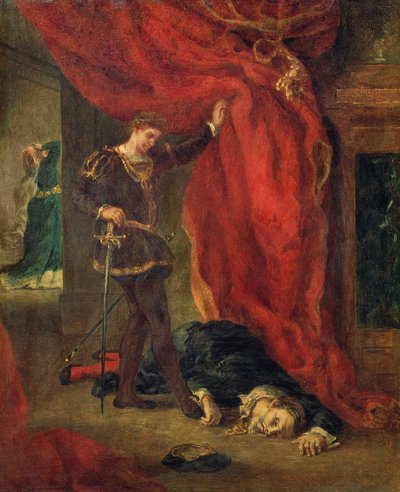 Hamlet ante el cadáver de Polonio de Ferdinand Victor Eugene Delacroix
