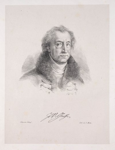Ilustraciones para Fausto: Frontispicio - Retrato de Johann Wolfgang von Goethe, 1828 de Ferdinand Victor Eugene Delacroix