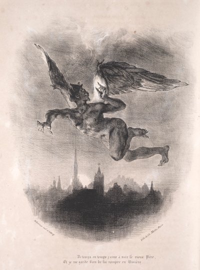 Ilustraciones para Fausto: Mefistófeles en el aire, 1828 de Ferdinand Victor Eugene Delacroix
