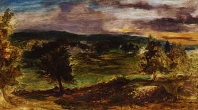Paisaje en Champrosay , c.1849 (óleo sobre lienzo) de Ferdinand Victor Eugene Delacroix