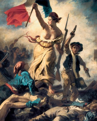 La libertad guiando al pueblo, 28 de julio de 1830, c.1830-31 (detalle) (óleo sobre lienzo) de Ferdinand Victor Eugene Delacroix