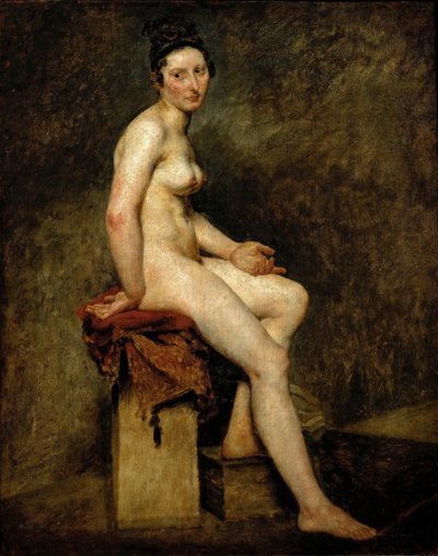 Mademoiselle Rose desnuda sentada de Ferdinand Victor Eugene Delacroix