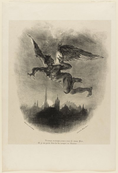Mefistófeles en el aire (portada de Fausto) de Ferdinand Victor Eugene Delacroix