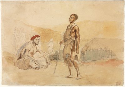 Marroquíes en el campo, 1832 de Ferdinand Victor Eugene Delacroix