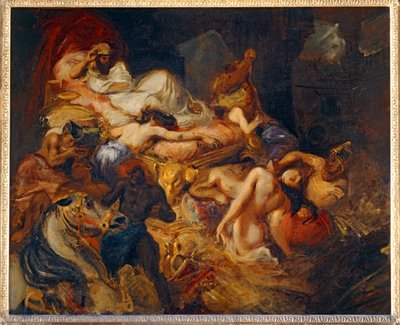 Mort de Sardanapale - La muerte de Sardanápalo. 1826-1827. Boceto para 40-11-02/62 ... de Ferdinand Victor Eugene Delacroix