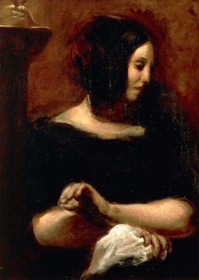 Retrato de George Sand de Ferdinand Victor Eugene Delacroix