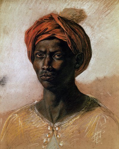Retrato de un turco con turbante, c.1826 de Ferdinand Victor Eugene Delacroix