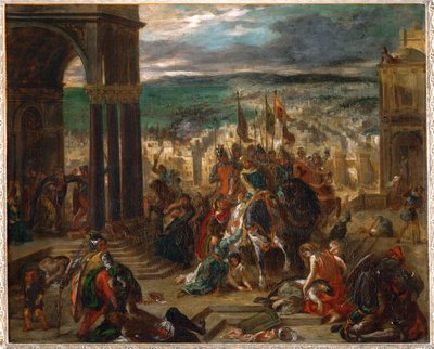 Prise de Constantinople par les Croises, Constantinopla tomada por los cruzados ... de Ferdinand Victor Eugene Delacroix