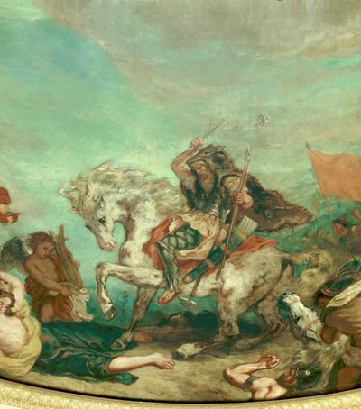 Representación de Atila (395-453) rey de la tribu de los hunos (detalle) de Ferdinand Victor Eugene Delacroix