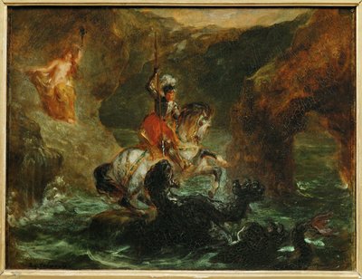 Saint Georges combattant le dragon, dit aussi Persee delivrant Andromede - San Jorge luchando contra el dragón ... de Ferdinand Victor Eugene Delacroix