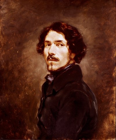 Autorretrato a la edad de 44 años Pintura de Eugène Delacroix (1798-1863) circa 1842 Florencia, Galería de los Uffizi de Ferdinand Victor Eugene Delacroix
