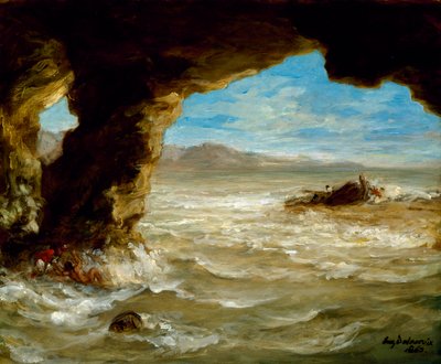 Naufragio en la costa de Ferdinand Victor Eugene Delacroix