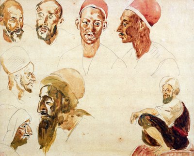 Bocetos de Cabezas de Ferdinand Victor Eugene Delacroix