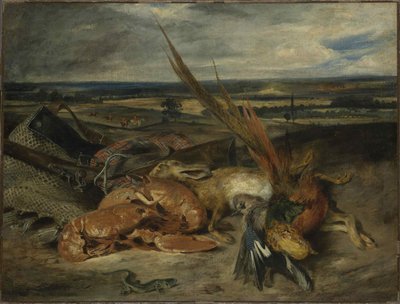 Naturaleza muerta con una langosta, 1827 de Ferdinand Victor Eugene Delacroix