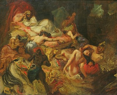 Estudio para La Muerte de Sardanápalo (antes de 1827) de Ferdinand Victor Eugene Delacroix