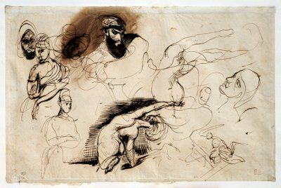 Estudio para la muerte de Sardanápalo de Ferdinand Victor Eugene Delacroix