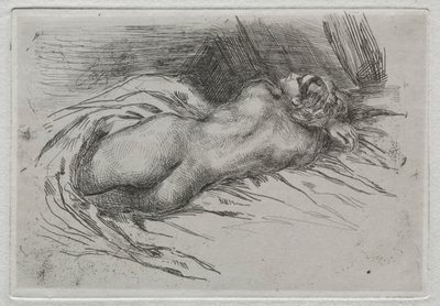 Estudio de una mujer vista desde atrás, 1833 de Ferdinand Victor Eugene Delacroix