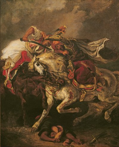 La batalla de Giaour y Hassan, después del poema de Byron, 