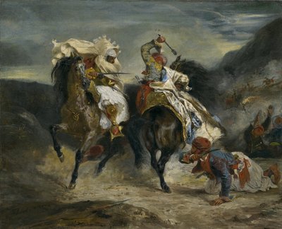 El combate del Giaour y Hassan de Ferdinand Victor Eugene Delacroix