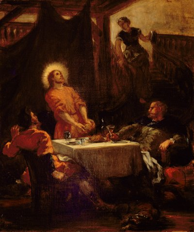 Los discípulos en Emaús, 1853 de Ferdinand Victor Eugene Delacroix