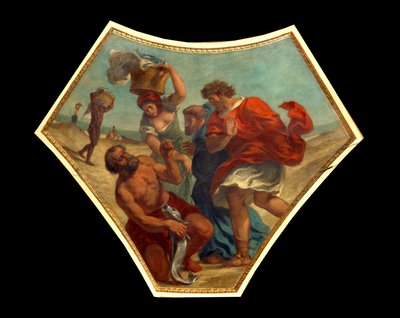 El dracma del tributo encontrado por San Pedro en la boca de un pez de Ferdinand Victor Eugene Delacroix