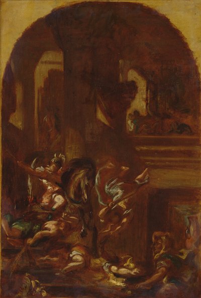 La expulsión de Heliodoro del templo, c.1857 de Ferdinand Victor Eugene Delacroix