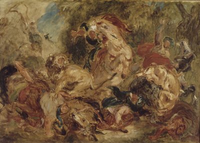 La caza del león, ca 1854 de Ferdinand Victor Eugene Delacroix