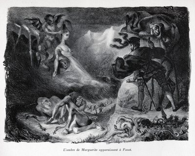 La sombra de Gretschen aparece en Fausto de Ferdinand Victor Eugene Delacroix