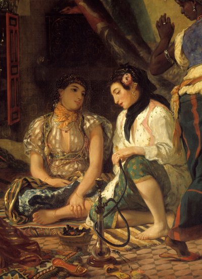 Las mujeres de Argel en su apartamento (detalle) de Ferdinand Victor Eugene Delacroix