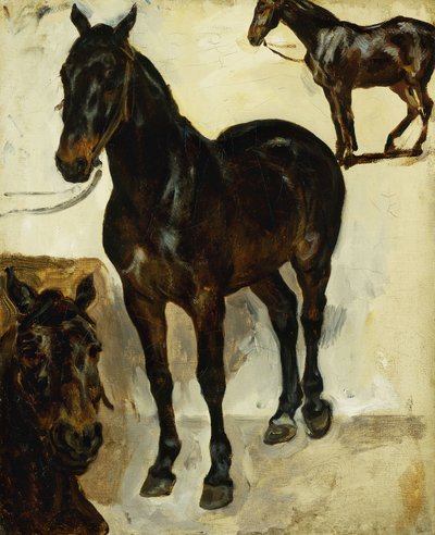 Tres Estudios de Caballos, c.1823 de Ferdinand Victor Eugene Delacroix